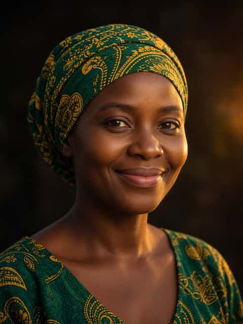 Fictional portrait of Amina Hassan