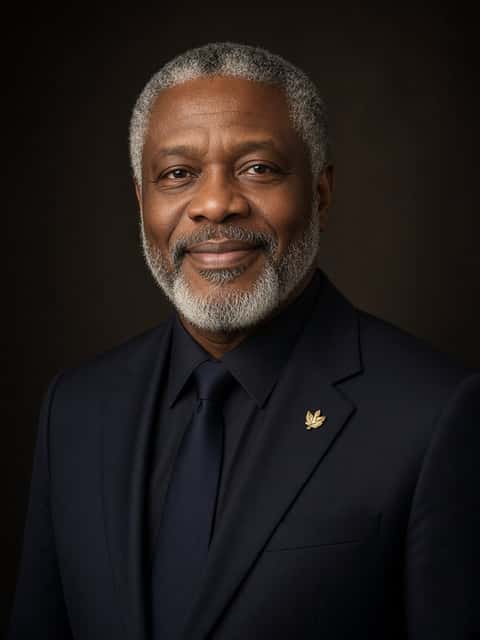 Fictional portrait of Pastor Ebenezer Osei